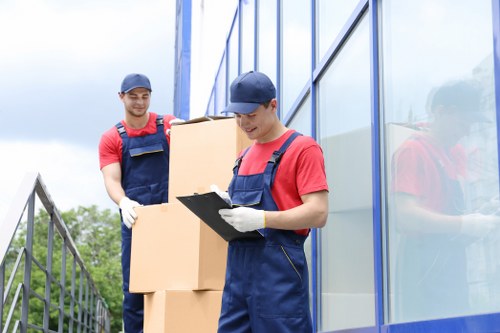 House removal team preparing a move in Chiswick