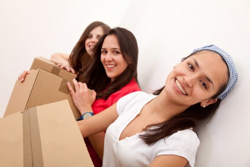 Commercial movers handling office equipment in Chiswick