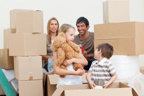 Preparation checklist for a Chiswick office move with labels and boxes